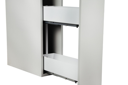 SMARTT KOSZ CARGO DO SZAFKI 20 CICHY DOMYK PEŁNE DNO WYSUW 2 POZIOMY PROWADNICE BLUM LEWY BIAŁY