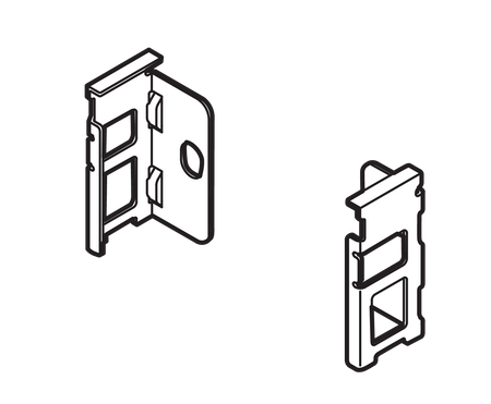 BLUM ZB7N000S Uchwyt drewnianej ścianki tylnej LEGRABOX, wys. N (80 mm), prawy+lewy ANTRACYT MAT