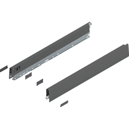 BLUM 470N5502S Bok MERIVOBOX, wysokość N (68.5 mm), dł.=550 mm, lewy+prawy, ANTRACYT MAT