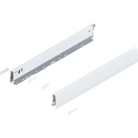 BLUM 470N5002S Bok MERIVOBOX, wysokość N (68.5 mm), dł.=500 mm, lewy+prawy, JEDWABIŚCIE BIAŁY MAT