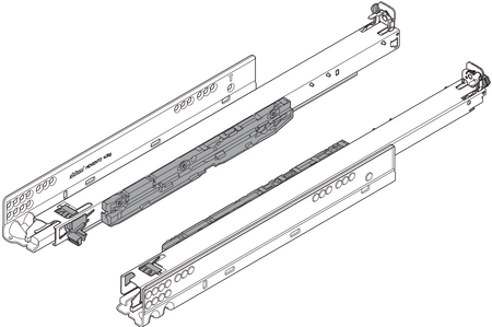 BLUM 760H4500S MOVENTO z BLUMOTION S, pełny wysuw, prowadnica, 40 kg, dł.=450 mm, wymaga sprzęgła, lewa+prawa