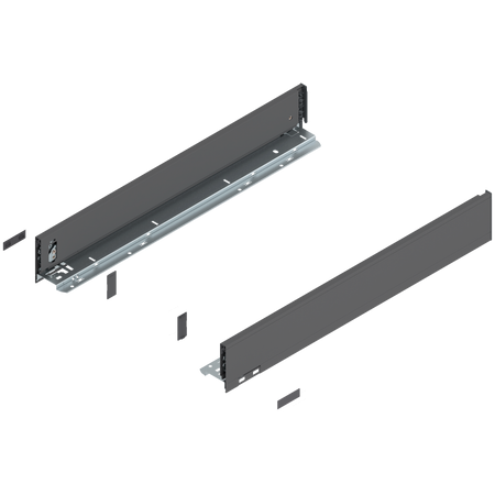 BLUM 770M6002 Bok szuflady LEGRABOX, wysokość M (90.5 mm), dł.=600 mm, lewy+prawy, do LEGRABOX pure ANTRACYT MAT