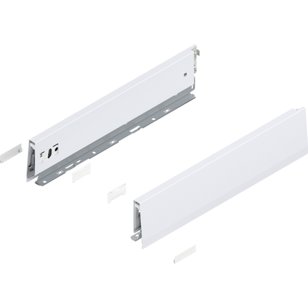 BLUM 470M4002S Bok MERIVOBOX, wysokość M (91 mm), dł.=400 mm, lewy+prawy, JEDWABIŚCIE BIAŁY MAT