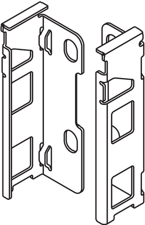 BLUM ZB7M000S Uchwyt drewnianej ścianki tylnej LEGRABOX, wys. M (106 mm), prawy+lewy ANTRACYT MAT
