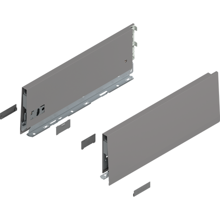 BLUM 470K3502S Bok MERIVOBOX, wysokość K (129 mm), dł.=350 mm, lewy+prawy, SZARY INDIUM MAT