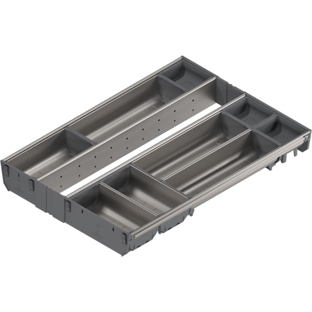 BLUM ZSI.45VEI7 ORGA-LINE wkład z pojemnikami (całkowite wypełnienie), do szuflady standardowej TANDEMBOX, dł. NL=550 mm, szer. korpusu KB=450 mm INOX