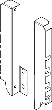 BLUM Z30D000S.22HO-RW MP Uchwyt drewnianej ścianki tylnej TANDEMBOX, wys. D (224 mm), do szuflady zlewozmywakowej, prawy+lewy SZARY