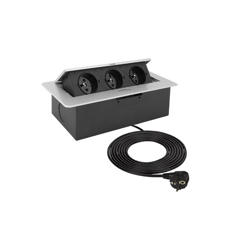 Design Light KOMBI BOX gniazdo meblowe, kolor aluminium