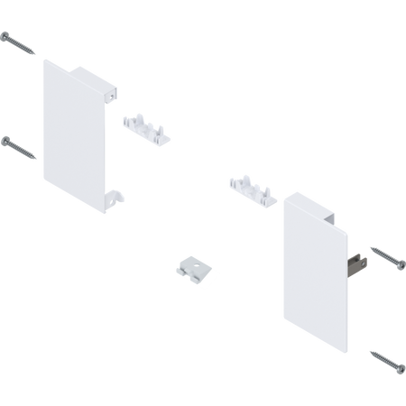 BLUM ZI4.0MS1 Mocowanie frontu MERIVOBOX, do szuflady wewnętrznej, lewe+prawe, JEDWABIŚCIE BIAŁY MATt