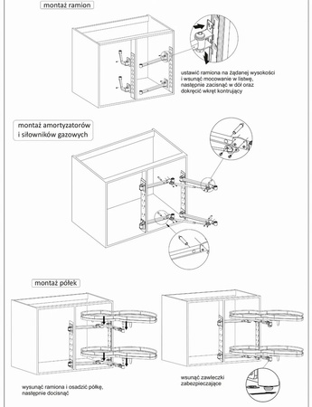 SMARTT KOSZ CORNER CARGO NERKA 800 DO SZAFKI NAROŻNEJ LEWY ANTRACYT