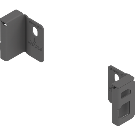 BLUM ZB4N000S Uchwyt drewnianej ścianki tylnej MERIVOBOX, wys. N (82,5 mm), prawy+lewy, ANTRACYT MAT