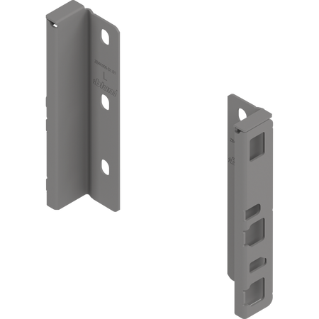 BLUM ZB4K000S Uchwyt drewnianej ścianki tylnej MERIVOBOX, wys. K (146 mm), prawy+lewy, SZARY INDIUM MAT