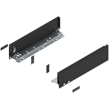 BLUM 770M3502S Bok szuflady LEGRABOX, wysokość M (90.5 mm), dł.=350 mm, lewy+prawy, do LEGRABOX pure CZARNY CARBON MAT