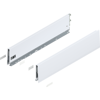 BLUM 470K5502S Bok MERIVOBOX, wysokość K (129 mm), dł.=550 mm, lewy+prawy, JEDWABIŚCIE BIAŁY MAT