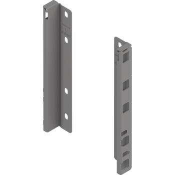 BLUM ZB4E000S Uchwyt drewnianej ścianki tylnej MERIVOBOX, wys. E (209 mm), prawy+lewy, SZARY INDIUM MAT