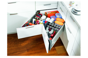 BLUM MD3B0007.22 Korpus SPACE CORNER, tylko elementy drewniane (MDF), długość 1050 mm, Szerokość 1050 mm, wysokość 720 mm