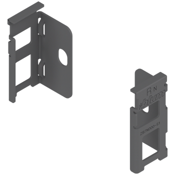 BLUM ZB7N000S Uchwyt drewnianej ścianki tylnej LEGRABOX, wys. N (80 mm), prawy+lewy ANTRACYT MAT