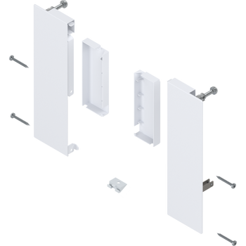 BLUM ZI4.2ES1 Mocowanie frontu MERIVOBOX, do szuflady wewnętrznej, lewe+prawe, JEDWABIŚCIE BIAŁY MAT