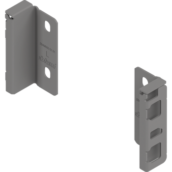 BLUM ZB4M000S Uchwyt drewnianej ścianki tylnej MERIVOBOX, wys. M (108 mm), prawy+lewy, SZARY INDIUM MAT