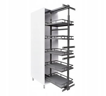 SMARTT KOSZ SPACE CARGO DO SZAFKI 20 PEŁNE DNO WYSUW DOCIĄG 127-157cm 4 PÓŁKI ANTRACYT 