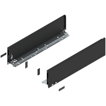 BLUM 770K5002S Bok szuflady LEGRABOX, wysokość K (128.5 mm), dł.=500 mm, lewy+prawy, do LEGRABOX pure CZARNY CARBON MAT
