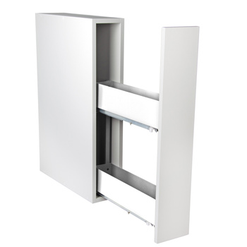 SMARTT KOSZ CARGO DO SZAFKI 15 CICHY DOMYK PEŁNE DNO WYSUW 2 POZIOMY PROWADNICE BLUM LEWY BIAŁY