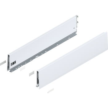 BLUM 470K6002S Bok MERIVOBOX, wysokość K (129 mm), dł.=600 mm, lewy+prawy, JEDWABIŚCIE BIAŁY MAT