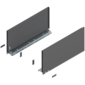 BLUM 770F5002S Bok szuflady LEGRABOX, wysokość F (241 mm), dł.=500 mm, lewy+prawy, do LEGRABOX pure ANTRACYT MAT