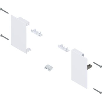 BLUM ZI4.0MS1 Mocowanie frontu MERIVOBOX, do szuflady wewnętrznej, lewe+prawe, JEDWABIŚCIE BIAŁY MATt