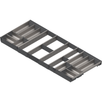 BLUM ZSI.12VEI6 ORGA-LINE wkład z pojemnikami (całkowite wypełnienie), do szuflady standardowej TANDEMBOX, dł. NL=500 mm, szer. korpusu KB=1200mm INOX