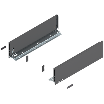 BLUM 770K4502S Bok szuflady LEGRABOX, wysokość K (128.5 mm), dł.=450 mm, lewy+prawy, do LEGRABOX pure ANTRACYT MAT