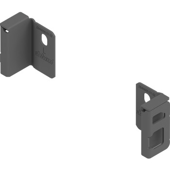 BLUM ZB4N000S Uchwyt drewnianej ścianki tylnej MERIVOBOX, wys. N (82,5 mm), prawy+lewy, ANTRACYT MAT