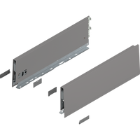 BLUM 470K4002S Bok MERIVOBOX, wysokość K (129 mm), dł.=400 mm, lewy+prawy, SZARY INDIUM MAT