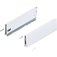 BLUM 470K4002S Bok MERIVOBOX, wysokość K (129 mm), dł.=400 mm, lewy+prawy, JEDWABIŚCIE BIAŁY MAT