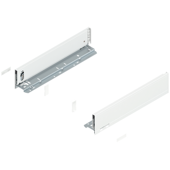 BLUM 770M4002 Bok szuflady LEGRABOX, wysokość M (90.5 mm), dł.=400 mm, lewy+prawy, do LEGRABOX pure BIAŁY MAT