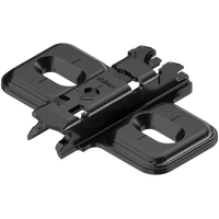 BLUM 173L6100CLIP prowadnik, krzyżakowy, 0 mm, Stal, Wkręty, RW: otwór podłużny, CZARNY ONYKS