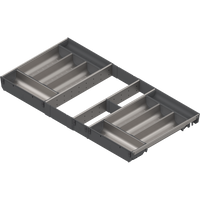BLUM ZSI.90VEI4 ORGA-LINE wkład z pojemnikami (całkowite wypełnienie), do szuflady standardowej TANDEMBOX, dł. NL=450 mm, szer. korpusu KB=900 mm INOX