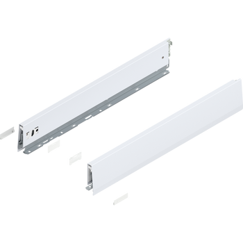 BLUM 470M5502S Bok MERIVOBOX, wysokość M (91 mm), dł.=550 mm, lewy+prawy, JEDWABIŚCIE BIAŁY MAT