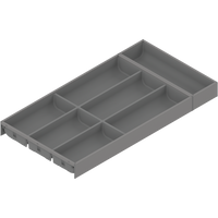 BLUM ZC7S600BS3 AMBIA-LINE wkład na sztućce do szuflady standardowej, do LEGRABOX/MERIVOBOX, tworzywo sztuczne/stal, 7 przegródka na sztućce, dł.=600 mm, szerokość=300 mm SZARY INDIUM MAT