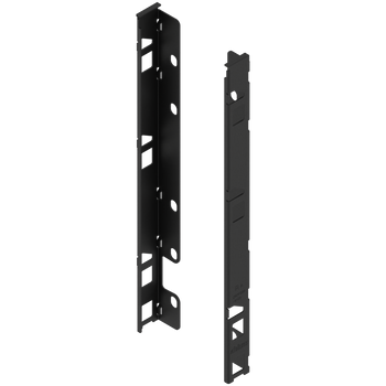 BLUM ZB7F000S Uchwyt drewnianej ścianki tylnej LEGRABOX, wys. F (257 mm), prawy+lewy CZARNY CARBON MAT