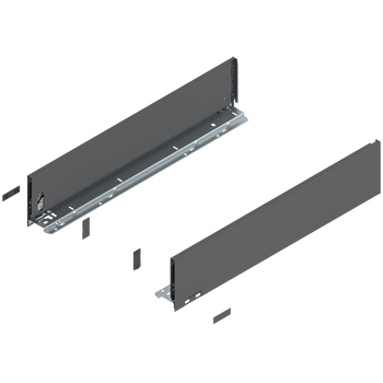 BLUM 770K6002S Bok szuflady LEGRABOX, wysokość K (128.5 mm), dł.=600 mm, lewy+prawy, do LEGRABOX pure ANTRACYT MAT