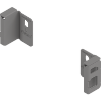 BLUM ZB4N000S Uchwyt drewnianej ścianki tylnej MERIVOBOX, wys. N (82,5 mm), prawy+lewy, SZARY INDIUM MAT