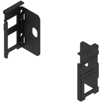 BLUM ZB7N000S Uchwyt drewnianej ścianki tylnej LEGRABOX, wys. N (80 mm), prawy+lewy CZARNY CARBON MAT