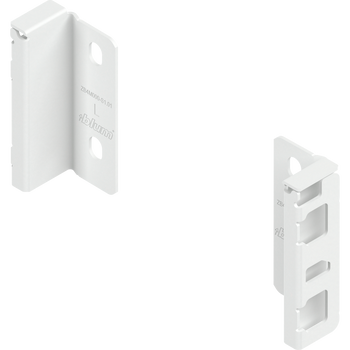 BLUM ZB4M000S Uchwyt drewnianej ścianki tylnej MERIVOBOX, wys. M (108 mm), prawy+lewy, JEDWABIŚCIE BIAŁY MAT