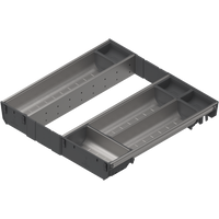 BLUM ZSI.50VEI4 ORGA-LINE wkład z pojemnikami (całkowite wypełnienie), do szuflady standardowej TANDEMBOX, dł. NL=450 mm, szer. korpusu KB=500 mm INOX