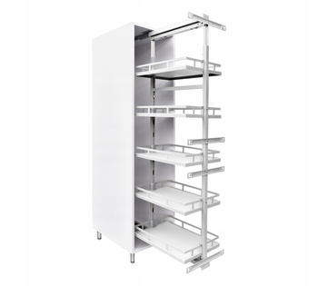 SMARTT KOSZ SPACE CARGO DO SZAFKI 20 PEŁNE DNO WYSUW DOCIĄG 127-157cm 4 PÓŁKI BIAŁY