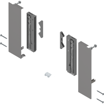 BLUM ZI4.4ES1 Mocowanie frontu MERIVOBOX, do szuflady wewnętrznej z elementami dekoracyjnymi, lewe+prawe, SZARY INDIUM MAT