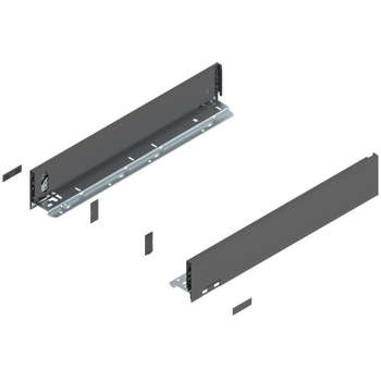 BLUM 770M5002 Bok szuflady LEGRABOX, wysokość M (90.5 mm), dł.=500 mm, lewy+prawy, do LEGRABOX pure ANTRACYT MAT