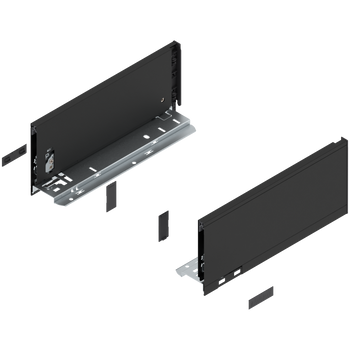 BLUM 770K3002S Bok szuflady LEGRABOX, wysokość K (128.5 mm), dł.=300 mm, lewy+prawy, do LEGRABOX pure CZARNY CARBON MAT