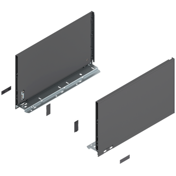 BLUM 770F4002S Bok szuflady LEGRABOX, wysokość F (241 mm), dł.=400 mm, lewy+prawy, do LEGRABOX pure ANTRACYT MAT